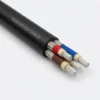 TEBAOFLEX BS 6708 Type 7 640/1100V flexible coalcutter trailing cable with matte black chloroprene sheath, three composite tinned-copper/nylon screened EPR phase cores, unscreened pilot core, and central bare tinned copper earth conductor