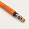 TEBAOFLEX 50V underground longwall mining signal cable with high-visibility orange extra-tough TPU jacket, cross-linked flame-retardant polyolefin cores and ASTM B174 flexible copper conductors