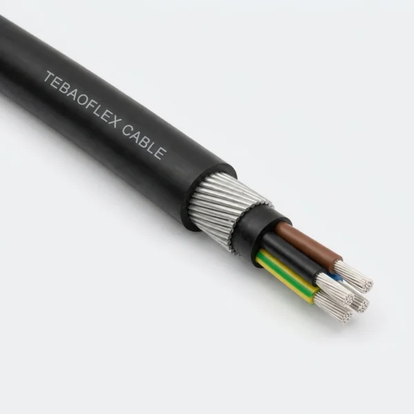 TEBAOFLEX MGM 112 Type E2, Type E4 and Type E5 660/1100V unscreened EPR insulated pliable galvanized steel rope armoured PCP underground mining cable