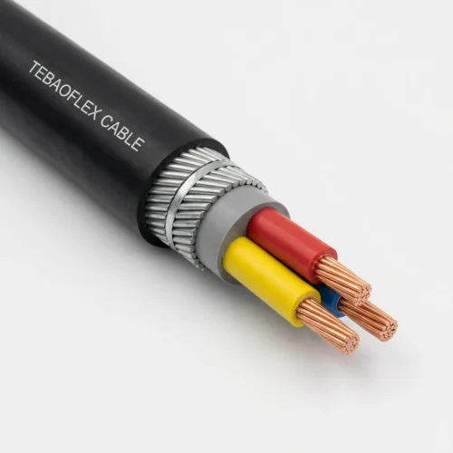 TEBAOFLEX MGM 118 Type 6020 3800/6600V 3-core PVC insulated double galvanized steel wire armoured vertical shaft mining feeder cable