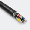 SANS 1520-1 Type 61A Heavy Duty TPU Trailing Cable 640/1100V TEBAOFLEX SANS 1520-1 Type 61A 640/1100V heavy-duty mining reeling and trailing cable with abrasion-resistant black TPU outer sheath, open nylon reinforcement braid, CR inner sheath, three composite-screened EPR power cores, and three interstitial pilot cores with Class 5 tinned copper conductors