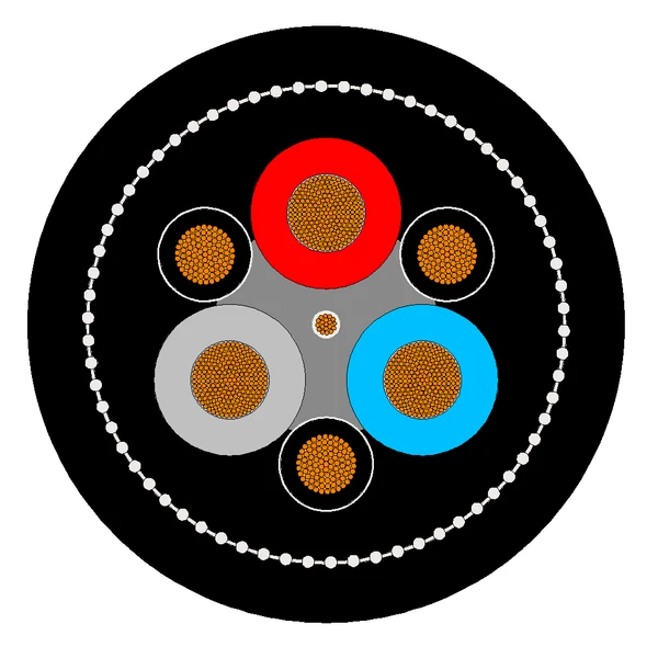 Cross-section diagram of TEBAOFLEX AS/NZS 1802 Type 275 1.1 kV shuttle car reeling cable