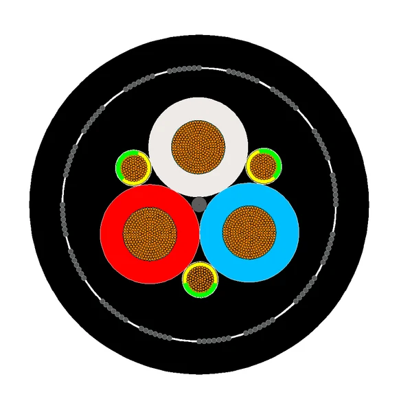 Cross-section diagram of TEBAOFLEX AS/NZS 2802 Type 412 pliable steel wire armoured mining cable