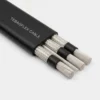 TEBAOFLEX Type SHD Flat 2kV shielded underground mining cable with 3 flat parallel braided EPR power cores, 1 bare tinned copper ground and black CPE jacket