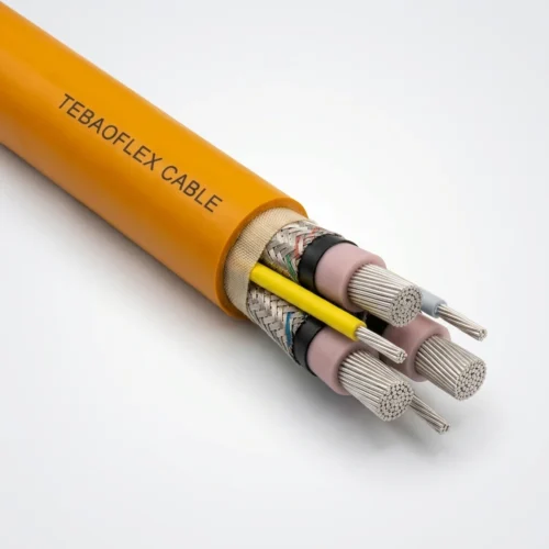 TEBAOFLEX Type SHD-GC 15kV and 25kV high-voltage dragline mining trailing cable with thick EPR dielectric, tinned copper braid shields and high-visibility jacket