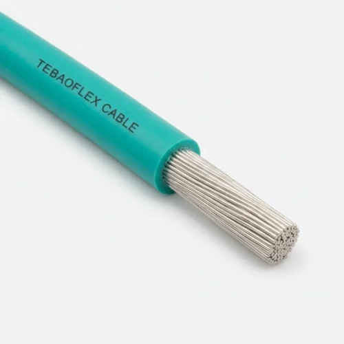 TEBAOFLEX UL 3132 150C 300V single-core teal flexible silicone rubber hook-up wire with silver-white tinned copper strands