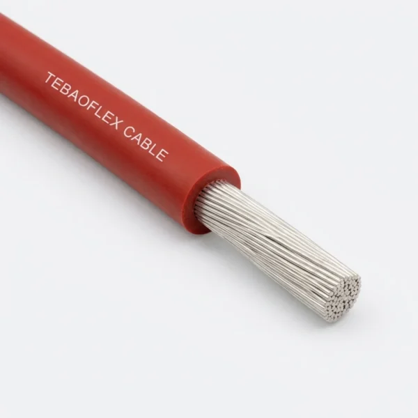 TEBAOFLEX UL 3135 200C 600V ultra-flexible red silicone rubber lead wire with heavy 0.78 mm wall and fine-stranded silver-white tinned copper