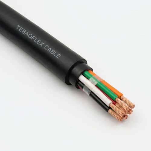 P17 UNDERGROUND-LIGHTING-110V Main Product Image TEBAOFLEX 110V underground mine lighting cable with extra-tough black TPU jacket, cross-linked flame-retardant polyolefin cores and ASTM B174 flexible copper conductors