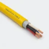 YNOGY-061KV Polish Standard Underground Mining Cable Studio Image TEBAOFLEX YnOGY 0.6/1 kV flexible Polish standard underground mining cable with yellow flame-retardant PVC outer sheath, grey inner sheath, 3 power cores and black corrugated protective core