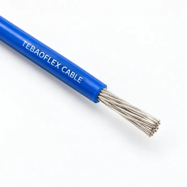 UL 1860 blue PFA insulated single-core wire with finely stranded plated copper conductor for 200°C 150V electronic equipment wiring
