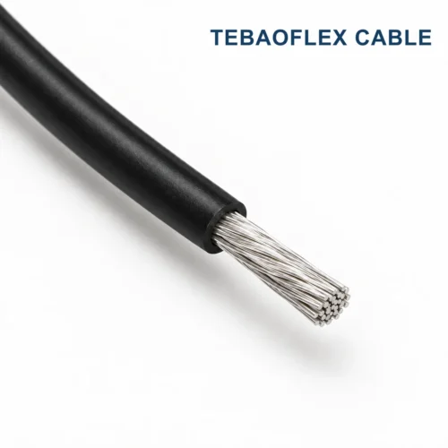 Black UL 3536 style silicone insulated single-core wire with exposed tinned copper conductor